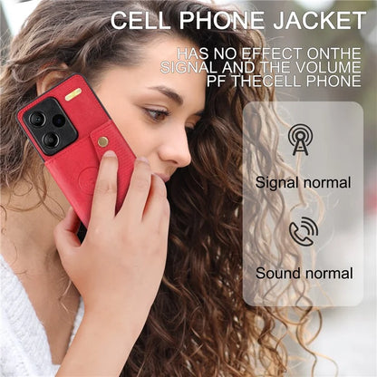 For Xiaomi Redmi Note 13 Pro+ 5G Case Kickstand Leather Coated TPU Phone Cover with Card Holder