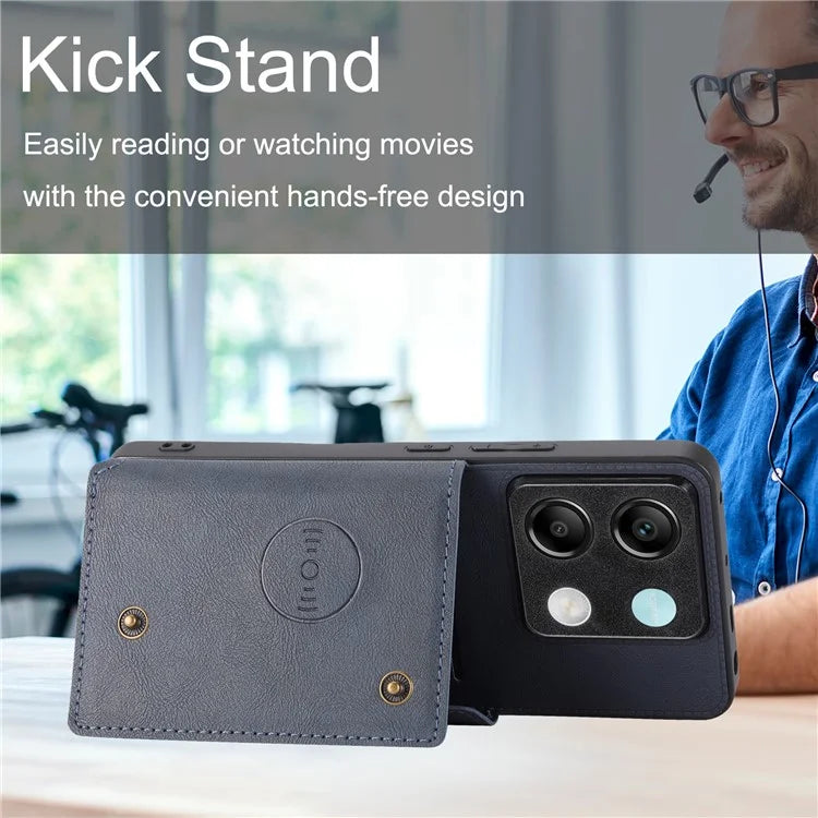 For Xiaomi Redmi Note 13 Pro 5G / Poco X6 5G Case PU Leather+TPU Phone Cover with Card Holder