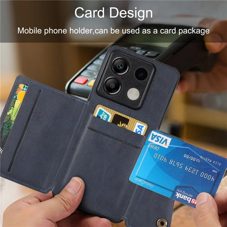 For Xiaomi Redmi Note 13 Pro 5G / Poco X6 5G Case PU Leather+TPU Phone Cover with Card Holder