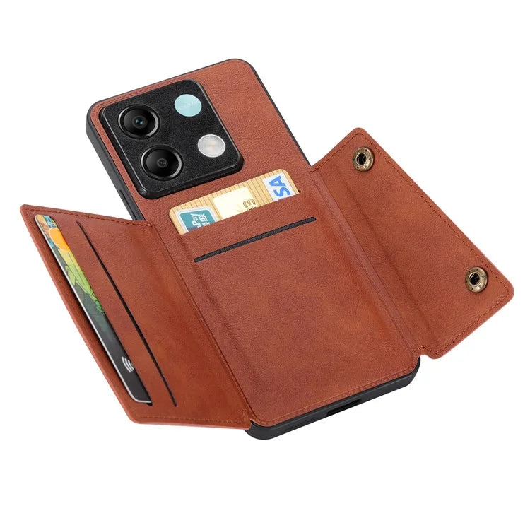 For Xiaomi Redmi Note 13 Pro 5G / Poco X6 5G Case PU Leather+TPU Phone Cover with Card Holder