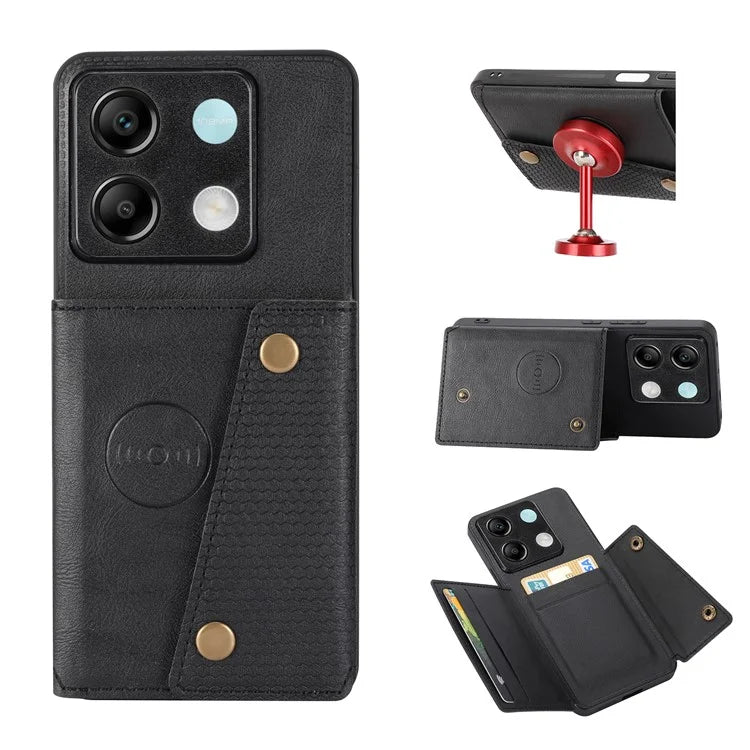 For Xiaomi Redmi Note 13 Pro 5G / Poco X6 5G Case PU Leather+TPU Phone Cover with Card Holder