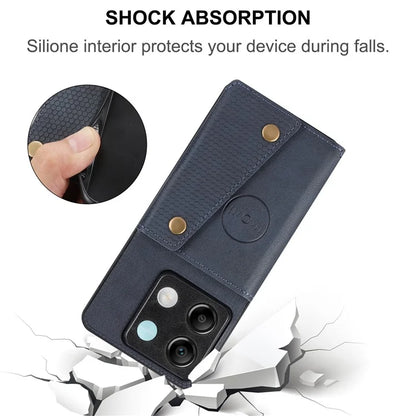 For Xiaomi Redmi Note 13 Pro 5G / Poco X6 5G Case PU Leather+TPU Phone Cover with Card Holder