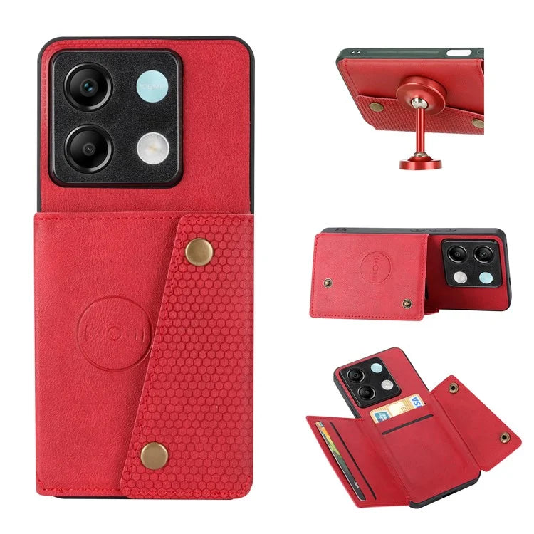 For Xiaomi Redmi Note 13 Pro 5G / Poco X6 5G Case PU Leather+TPU Phone Cover with Card Holder