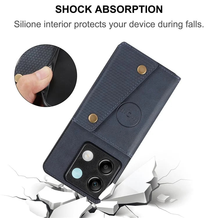 For Xiaomi Redmi Note 13 Pro 5G / Poco X6 5G Case PU Leather+TPU Phone Cover with Card Holder