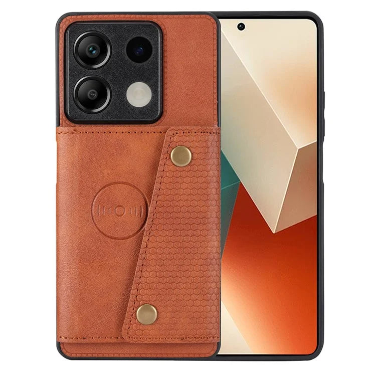 For Xiaomi Redmi Note 13 5G Case PU Leather+TPU Anti-fall Phone Cover with Card Holder