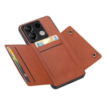 For Xiaomi Redmi Note 13 5G Case PU Leather+TPU Anti-fall Phone Cover with Card Holder