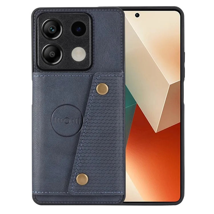 For Xiaomi Redmi Note 13 5G Case PU Leather+TPU Anti-fall Phone Cover with Card Holder
