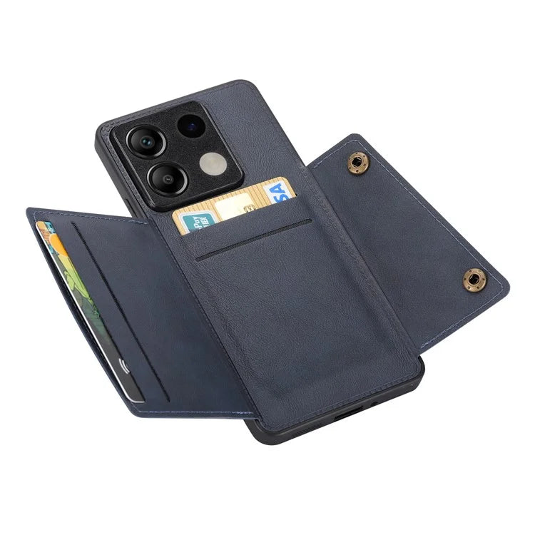 For Xiaomi Redmi Note 13 5G Case PU Leather+TPU Anti-fall Phone Cover with Card Holder