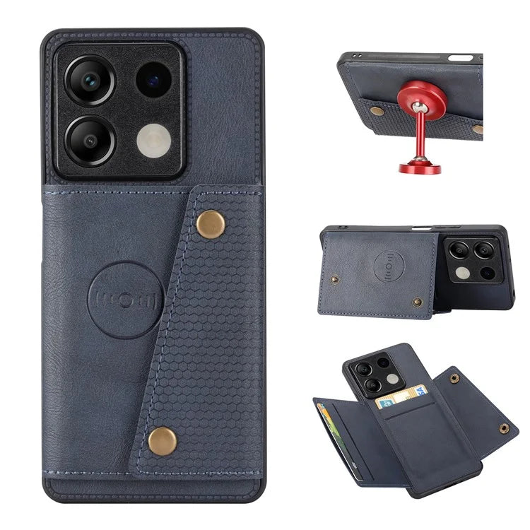 For Xiaomi Redmi Note 13 5G Case PU Leather+TPU Anti-fall Phone Cover with Card Holder