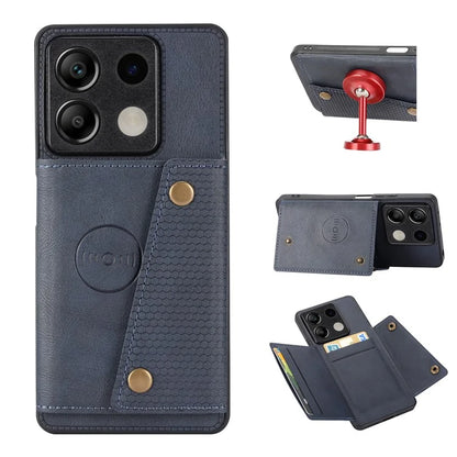 For Xiaomi Redmi Note 13 5G Case PU Leather+TPU Anti-fall Phone Cover with Card Holder