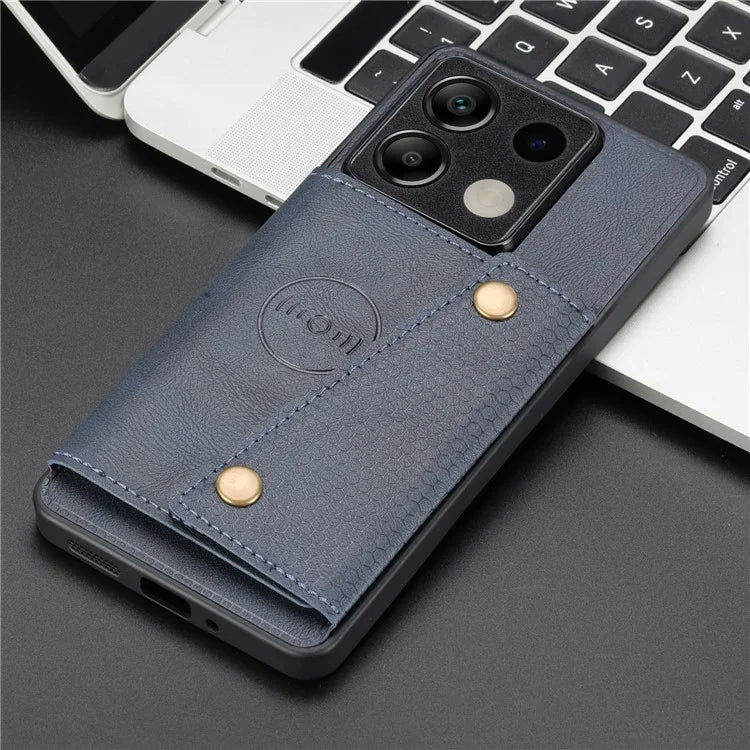 For Xiaomi Redmi Note 13 5G Case PU Leather+TPU Anti-fall Phone Cover with Card Holder