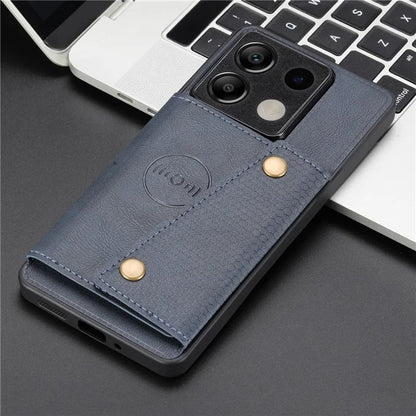 For Xiaomi Redmi Note 13 5G Case PU Leather+TPU Anti-fall Phone Cover with Card Holder