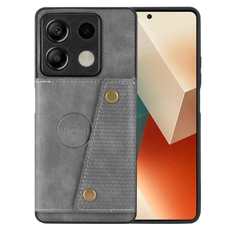 For Xiaomi Redmi Note 13 5G Case PU Leather+TPU Anti-fall Phone Cover with Card Holder