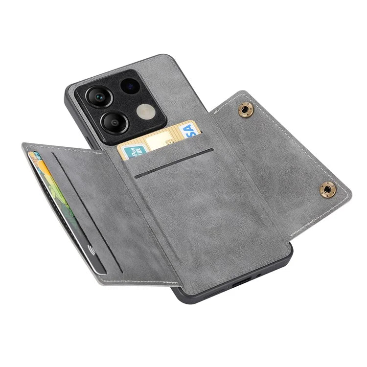 For Xiaomi Redmi Note 13 5G Case PU Leather+TPU Anti-fall Phone Cover with Card Holder