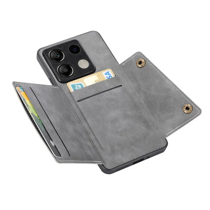 For Xiaomi Redmi Note 13 5G Case PU Leather+TPU Anti-fall Phone Cover with Card Holder