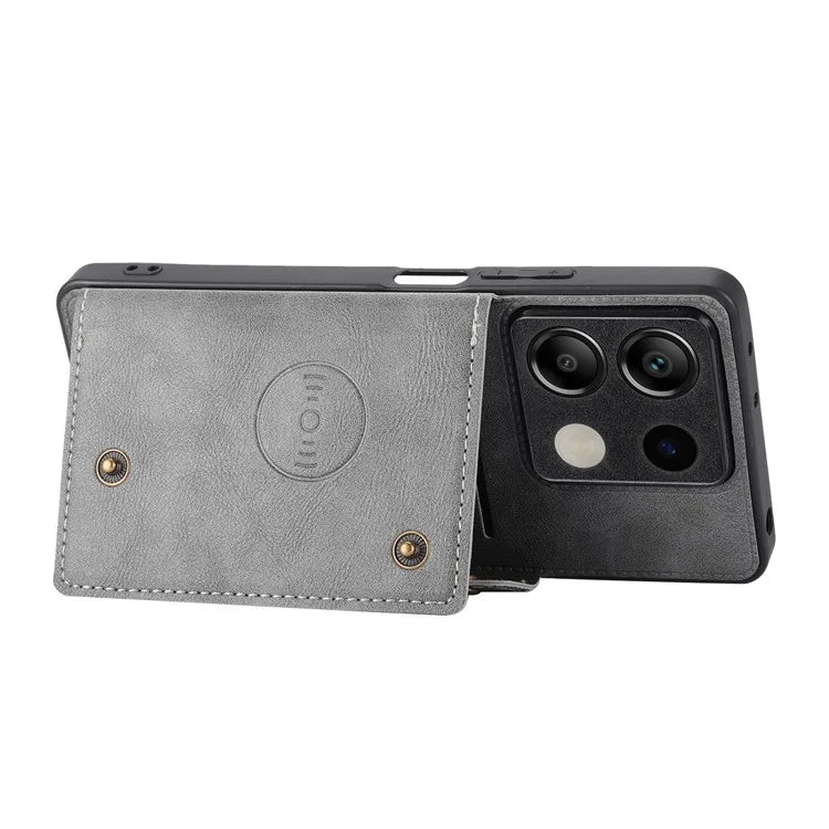 For Xiaomi Redmi Note 13 5G Case PU Leather+TPU Anti-fall Phone Cover with Card Holder