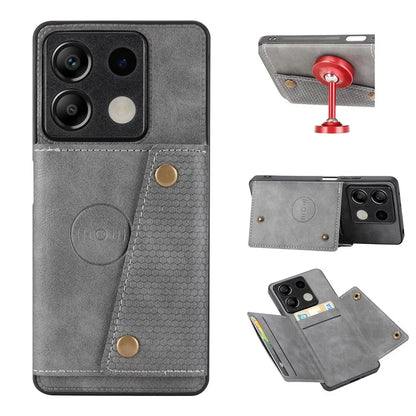 For Xiaomi Redmi Note 13 5G Case PU Leather+TPU Anti-fall Phone Cover with Card Holder