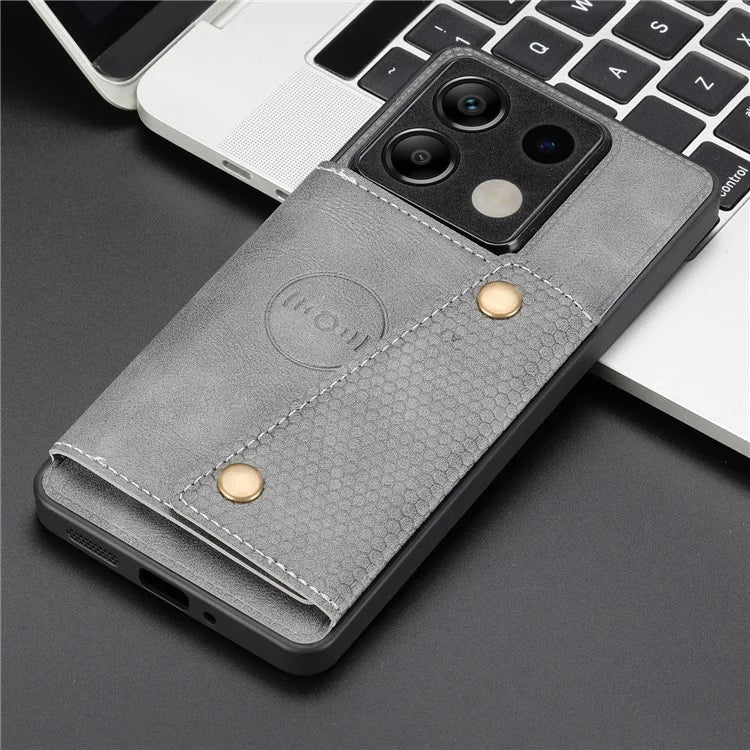 For Xiaomi Redmi Note 13 5G Case PU Leather+TPU Anti-fall Phone Cover with Card Holder