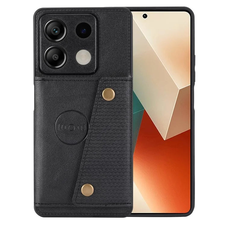 For Xiaomi Redmi Note 13 5G Case PU Leather+TPU Anti-fall Phone Cover with Card Holder