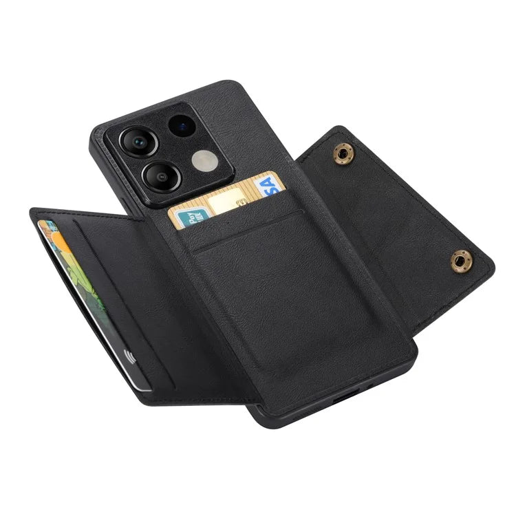For Xiaomi Redmi Note 13 5G Case PU Leather+TPU Anti-fall Phone Cover with Card Holder