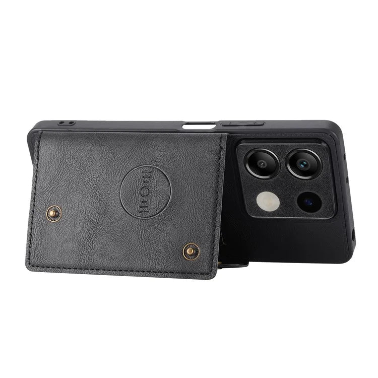 For Xiaomi Redmi Note 13 5G Case PU Leather+TPU Anti-fall Phone Cover with Card Holder