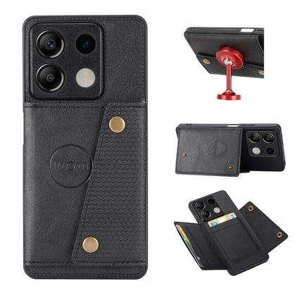For Xiaomi Redmi Note 13 5G Case PU Leather+TPU Anti-fall Phone Cover with Card Holder