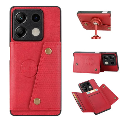 For Xiaomi Redmi Note 13 5G Case PU Leather+TPU Anti-fall Phone Cover with Card Holder