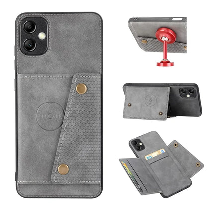 For Samsung Galaxy A05 4G Case Card Slots Phone Cover PU Leather+TPU Anti-scratch Shell