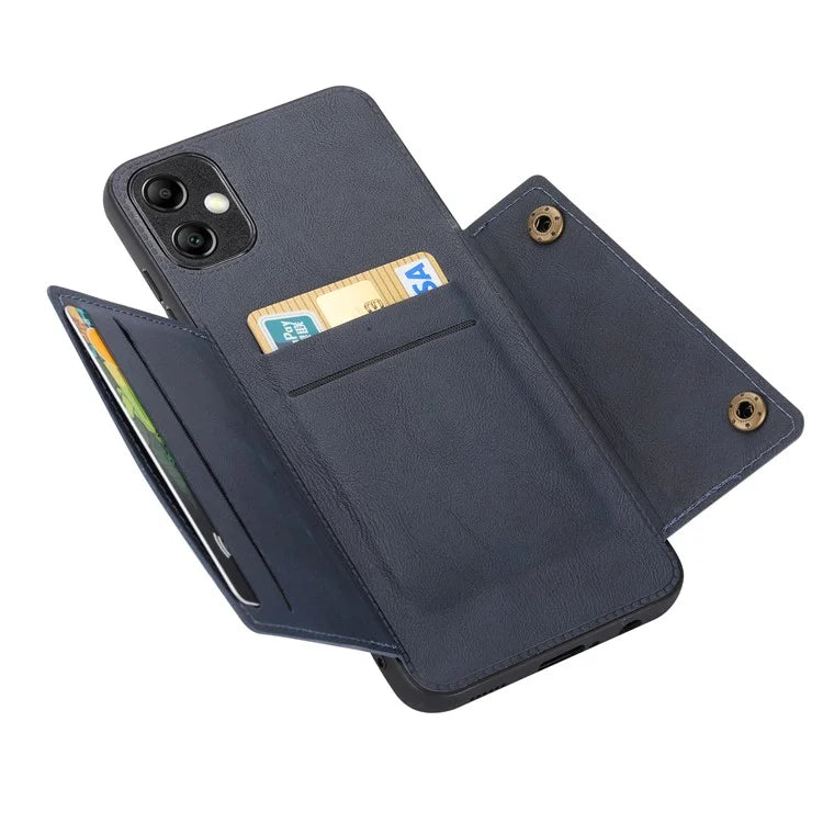 For Samsung Galaxy A05 4G Case Card Slots Phone Cover PU Leather+TPU Anti-scratch Shell