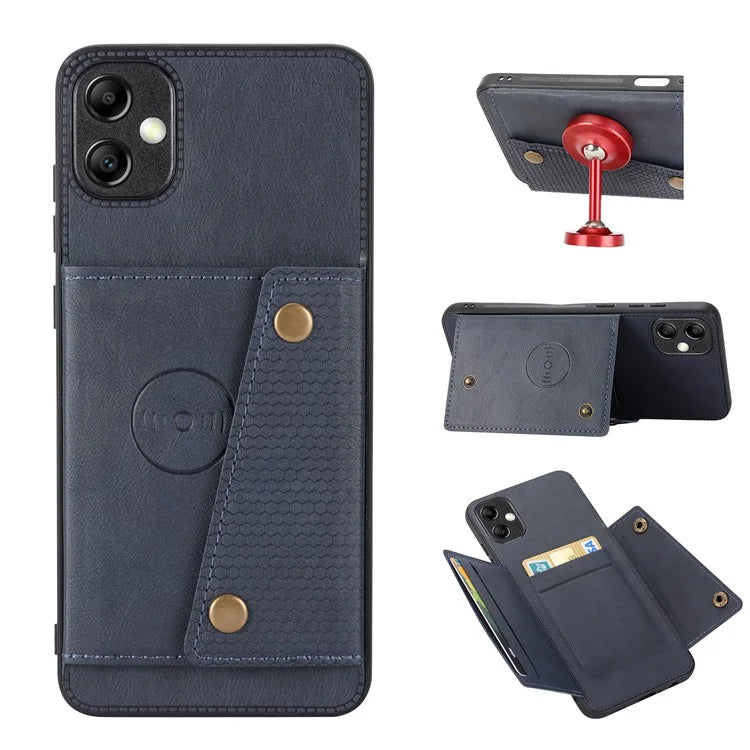 For Samsung Galaxy A05 4G Case Card Slots Phone Cover PU Leather+TPU Anti-scratch Shell