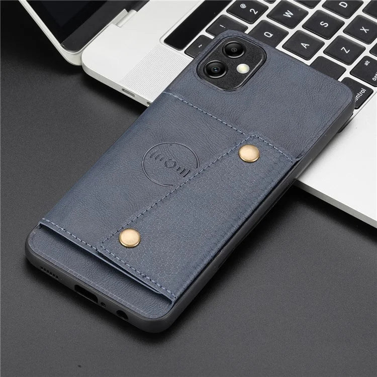 For Samsung Galaxy A05 4G Case Card Slots Phone Cover PU Leather+TPU Anti-scratch Shell