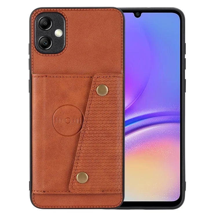 For Samsung Galaxy A05 4G Case Card Slots Phone Cover PU Leather+TPU Anti-scratch Shell
