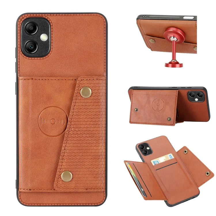 For Samsung Galaxy A05 4G Case Card Slots Phone Cover PU Leather+TPU Anti-scratch Shell