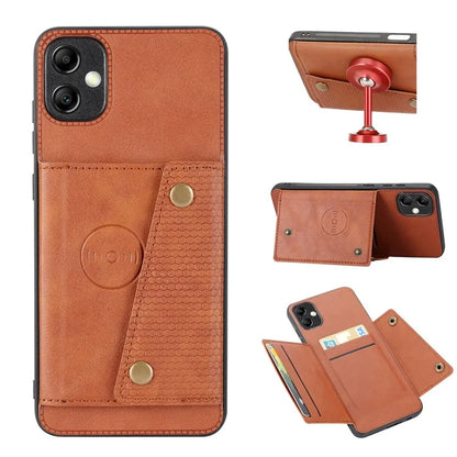 For Samsung Galaxy A05 4G Case Card Slots Phone Cover PU Leather+TPU Anti-scratch Shell