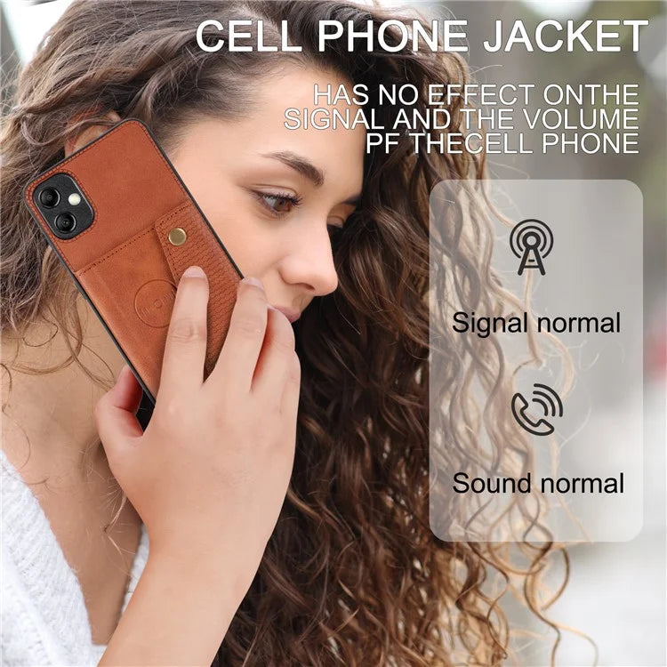 For Samsung Galaxy A05 4G Case Card Slots Phone Cover PU Leather+TPU Anti-scratch Shell