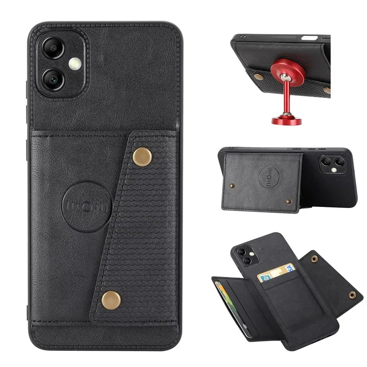 For Samsung Galaxy A05 4G Case Card Slots Phone Cover PU Leather+TPU Anti-scratch Shell