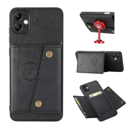 For Samsung Galaxy A05 4G Case Card Slots Phone Cover PU Leather+TPU Anti-scratch Shell