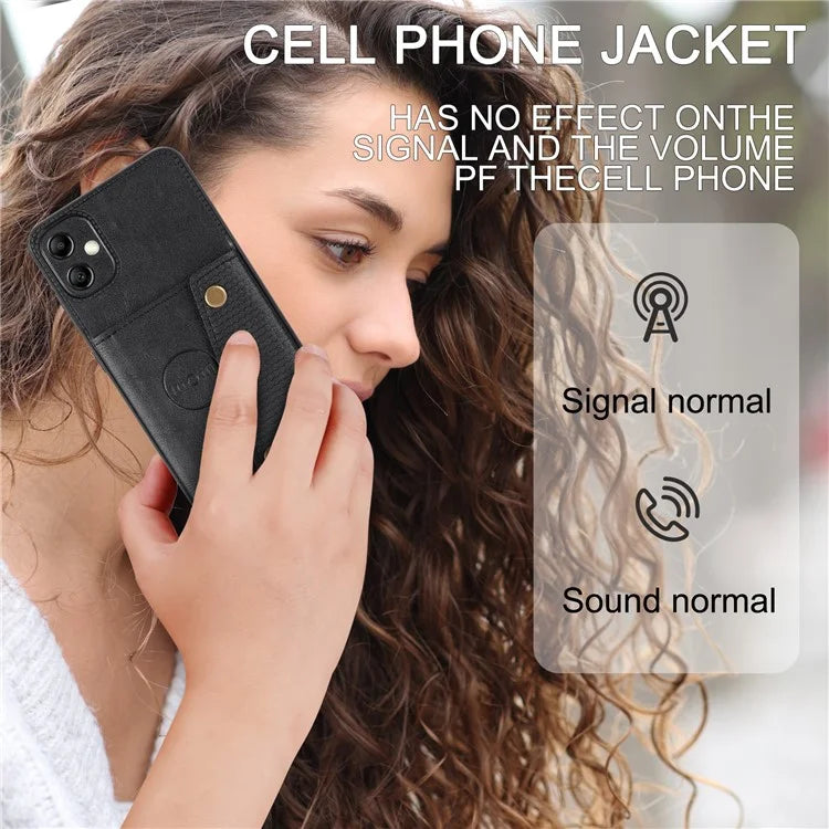 For Samsung Galaxy A05 4G Case Card Slots Phone Cover PU Leather+TPU Anti-scratch Shell