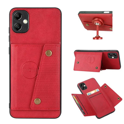For Samsung Galaxy A05 4G Case Card Slots Phone Cover PU Leather+TPU Anti-scratch Shell