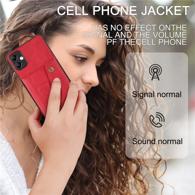For Samsung Galaxy A05 4G Case Card Slots Phone Cover PU Leather+TPU Anti-scratch Shell