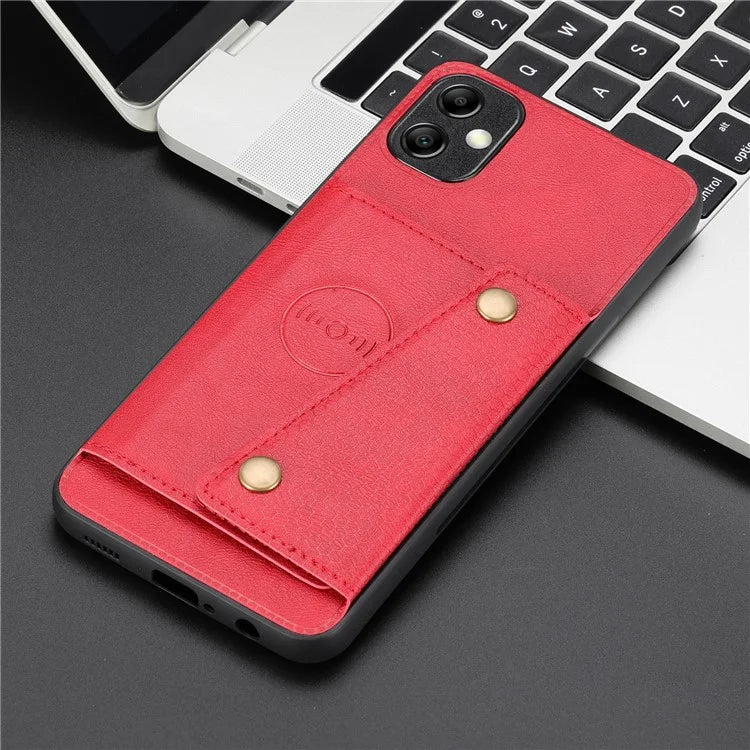 For Samsung Galaxy A05 4G Case Card Slots Phone Cover PU Leather+TPU Anti-scratch Shell