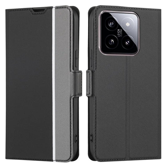 For Xiaomi 14 Case Twill Texture Card Holder Leather Phone Cover