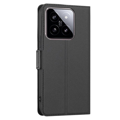 For Xiaomi 14 Case Twill Texture Card Holder Leather Phone Cover