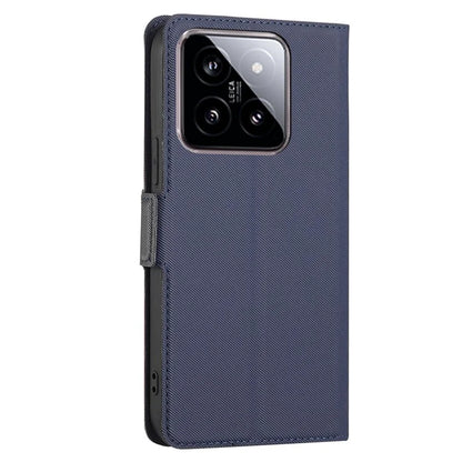 For Xiaomi 14 Case Twill Texture Card Holder Leather Phone Cover