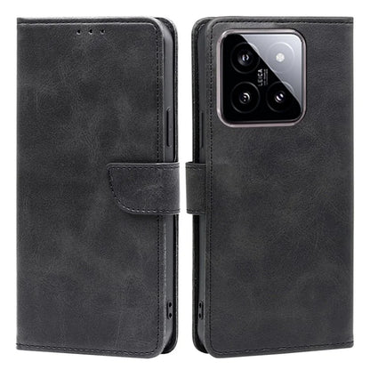 For Xiaomi 14 Case Magnetic Clasp Anti-Scratch Calf Texture PU Leather Phone Cover