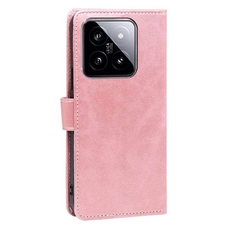 For Xiaomi 14 Case Magnetic Clasp Anti-Scratch Calf Texture PU Leather Phone Cover