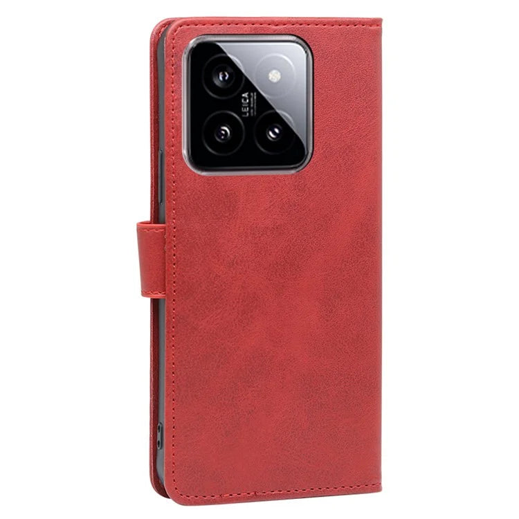 For Xiaomi 14 Case Magnetic Clasp Anti-Scratch Calf Texture PU Leather Phone Cover