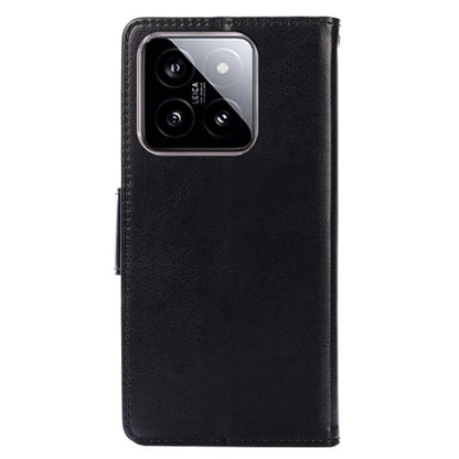 For Xiaomi 14 Case Textured PU Leather Anti-scratch Phone Stand Cover