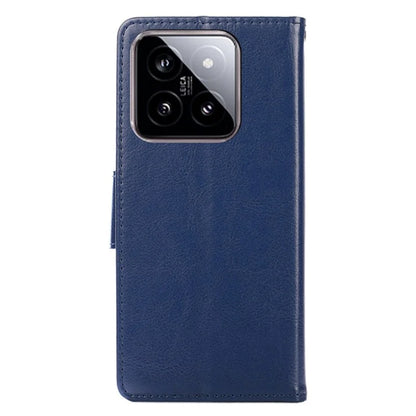 For Xiaomi 14 Case Textured PU Leather Anti-scratch Phone Stand Cover