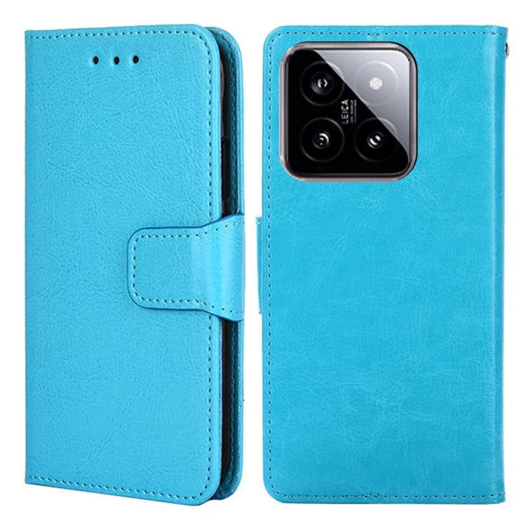 For Xiaomi 14 Case Textured PU Leather Anti-scratch Phone Stand Cover